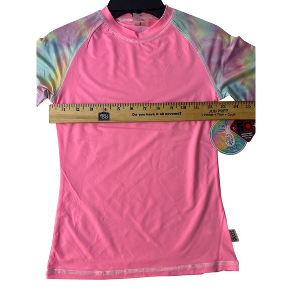 Suzzi NWT Pink Tie Dye Long Sleeve Rash Guard UPF 50+ Swim Shirt M Colorful - Picture 6 of 7